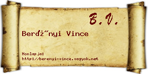 Berényi Vince névjegykártya